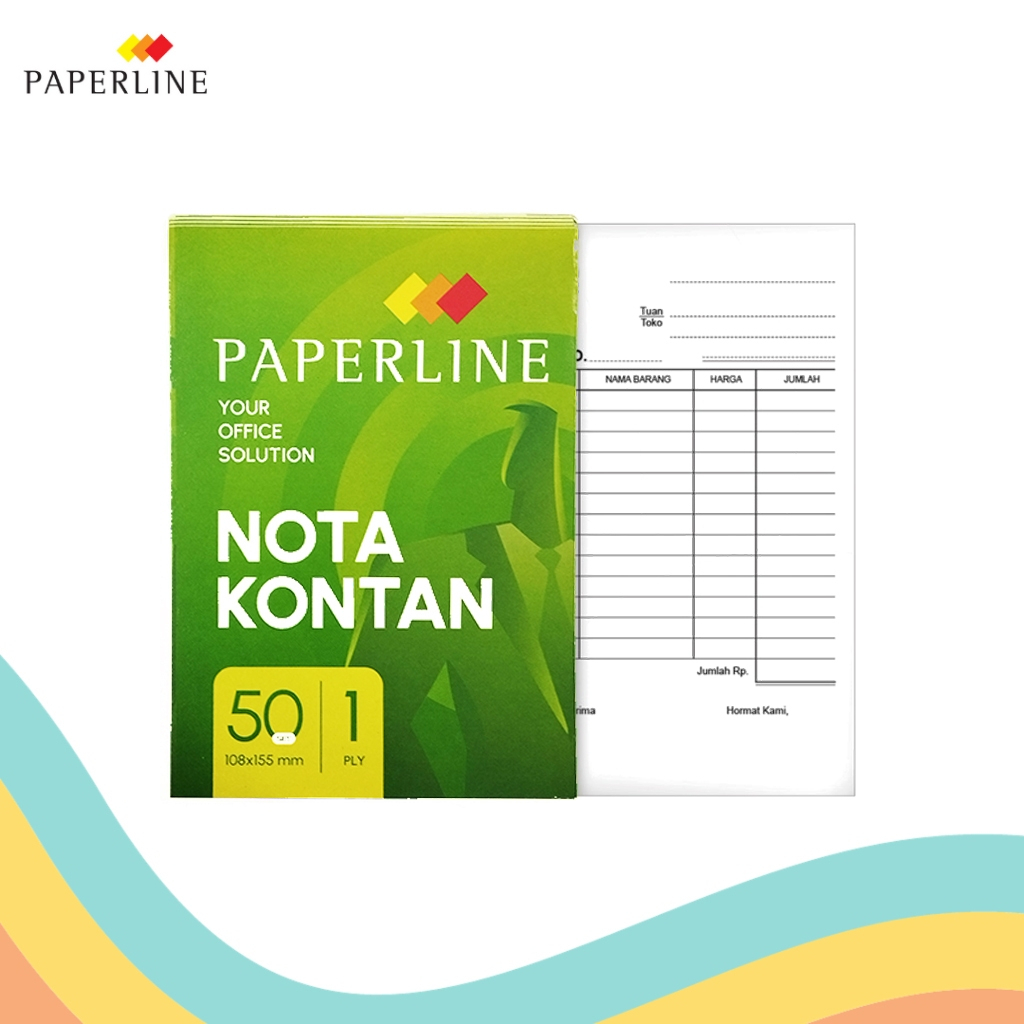 

PAPERLINE Nota Kontan Kecil Rangkap 1 Ply NCR / K1 Per Pak ( ISI 10 BUKU )