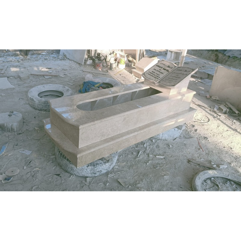 Kijing Makam marmer Kepala Buku Bawah Oval