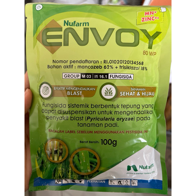 Fungisida Padi Mancozeb + Trisiklazol ENVOY 100gr Nufarm