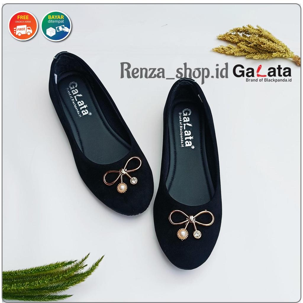 Blackpanda Flat Shoes / Sepatu Black Panda / Sepatu Wanita / Black Panda Vika Black
