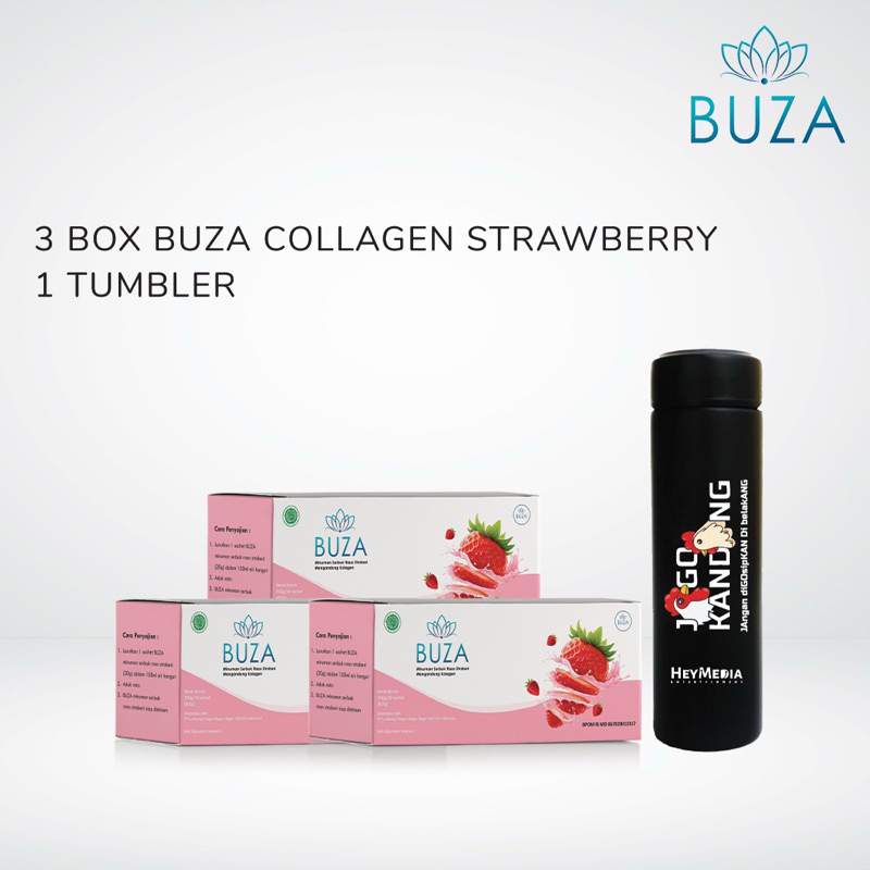 

3 Box Buza Collagen Strawberry + 1 Tumbler