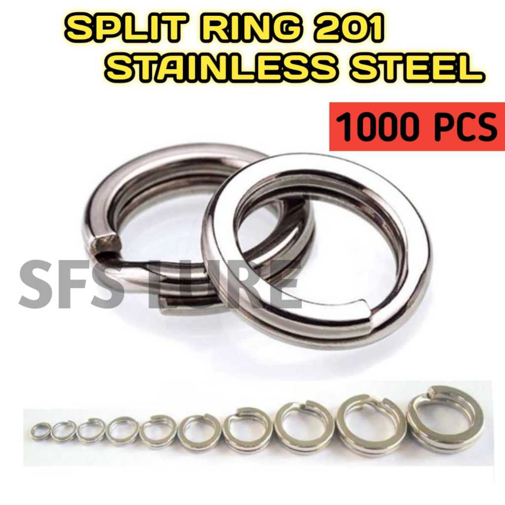Split ring pipih stainless steel 201 1000pcs split ring assist hook split ring soft frog split ring 