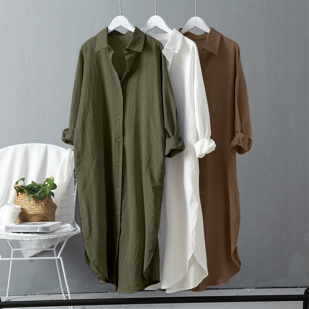 Promo Long Tunik Cringkle Airflow BajuTunik Wanita Baju Putih