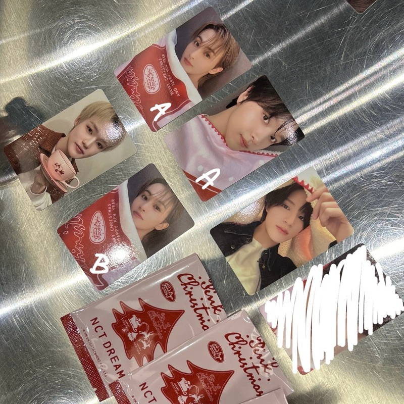 photocard pc pink christmas jeno mark haechan chenle renjun nct dream