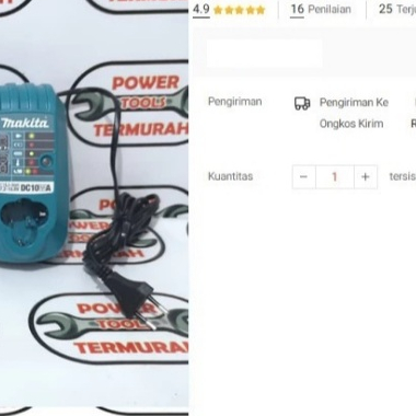 

Charger Baterai MAKITA DC 10 WA Lithium DC10WA Bor Battery Cordless