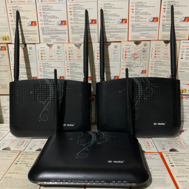 FIBERHOME BATIK HITAM AN5506-04-FG PON ONU Wifi Router No - Adaptor