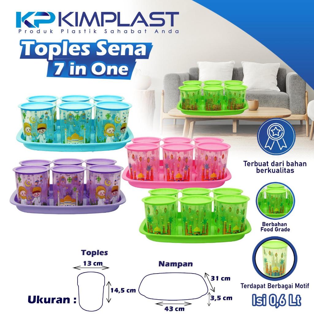 KIMPLAST Toples Sena Edisi Lebaran 7 in One/ Toples Plastik/toples lebaran/toples kue/tempat kue/tem