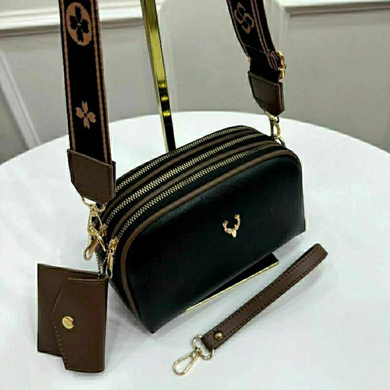 tas slempang wanita 3 Ruang resleting atau Naura bag