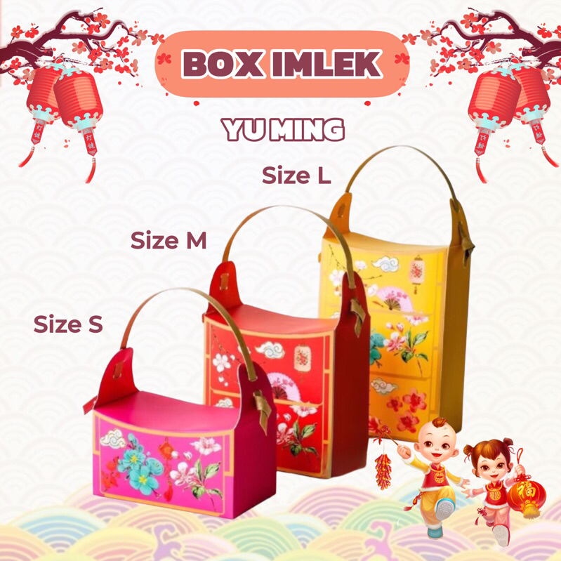 

YU MING | Box Hampers Toples Persegi Panjang Imlek Kotak Gift Sincia Packaging Toples Kue Kering Chinese New Year CNY