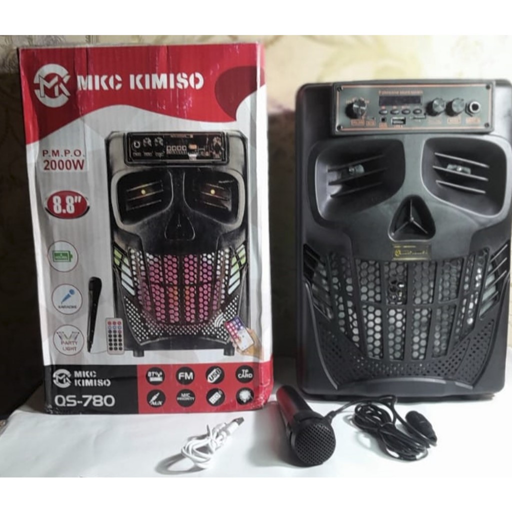 SPEAKER BLUETOOTH KARAOKE 2000W 8.8" MKC KIMISO QS-780