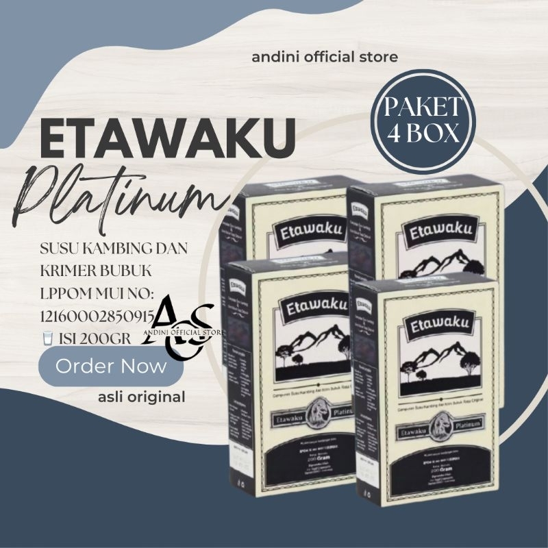 

ETAWAKU PLATINUM - SUSU KAMBING BUBUK ORIGINAL UNTUK MASALAH PERNAFASAN DAN SENDI ( 4 BOX )