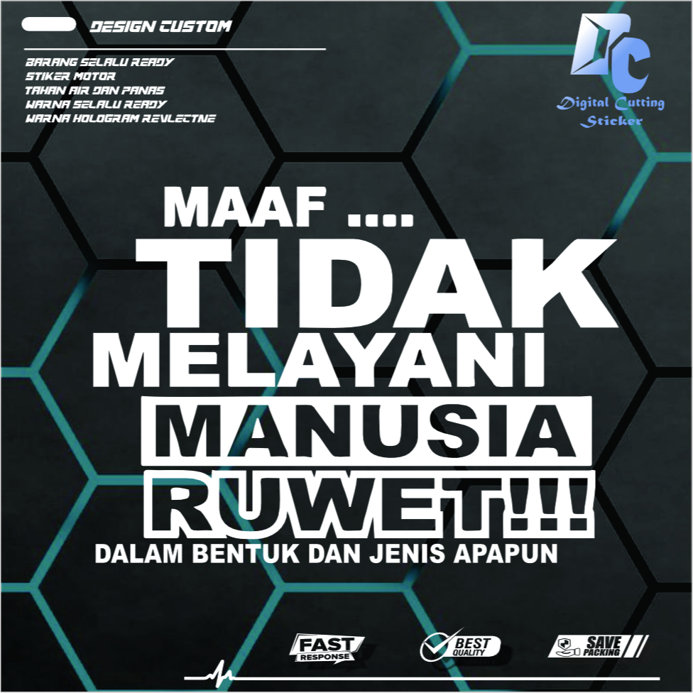 [COD] STIKER MOBIL STICKER CUTTING KATA KATA BUAT BAK TRUCK KACA SAMPING CANTER PICK UP L300 DLL