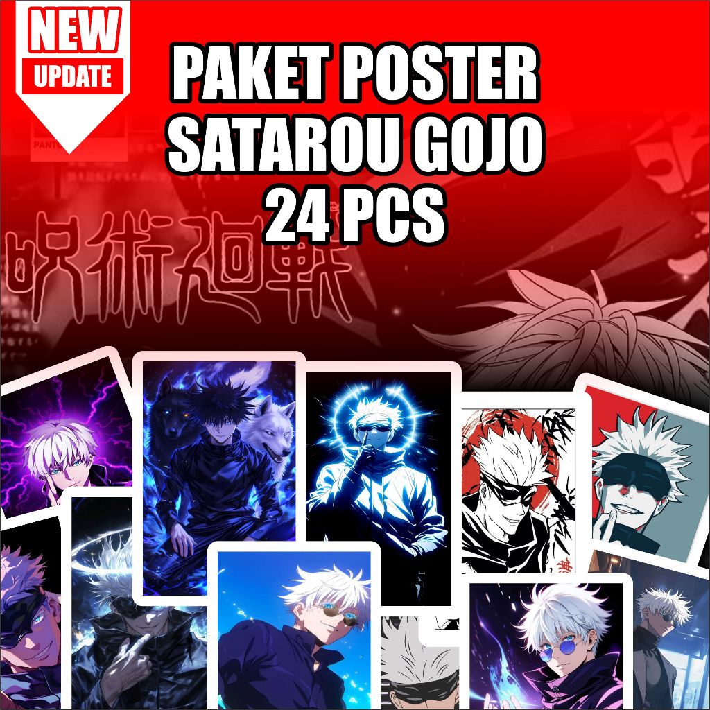 

Poster stiker Gojo Satoru isi 24pcs tema GOJO SATORU tinggal tempel decorasi dinding kamar ruang tamu dll