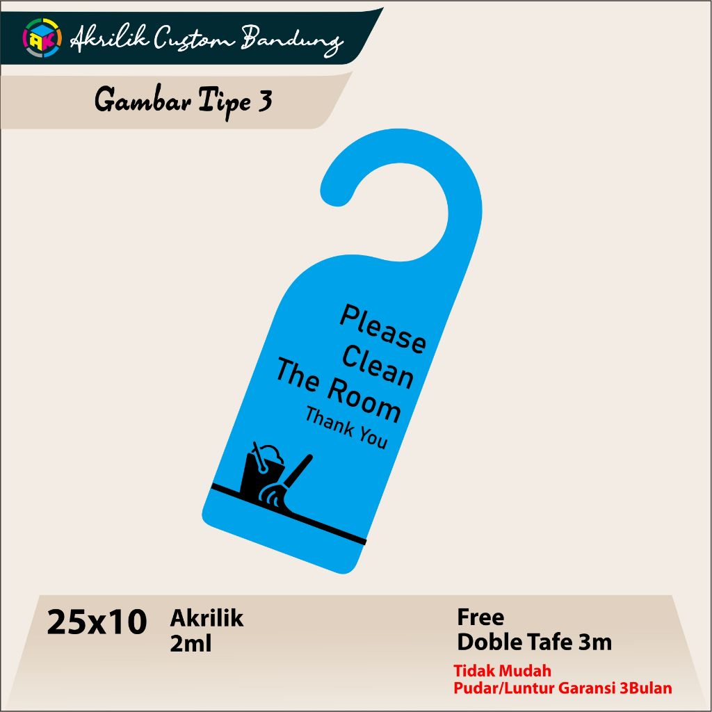 

AKRILIK Door Sign Hanger Tipe 3 Acrylic CUSTOM AKRILIK SIGN AREA CLEAN