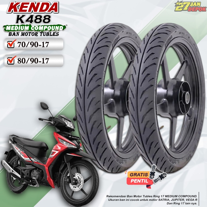 Ban Motor Kenda K488 Ring 17 Tubles Ban Motor Tubeless Supra Satria Jupiter Ring 17 Tubles