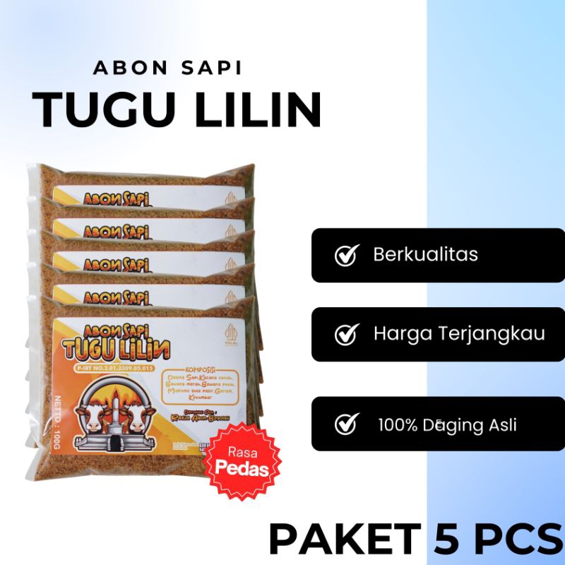 

PAKET 5 PCS ABON SAPI TUGU LILIN PEDAS - 100g