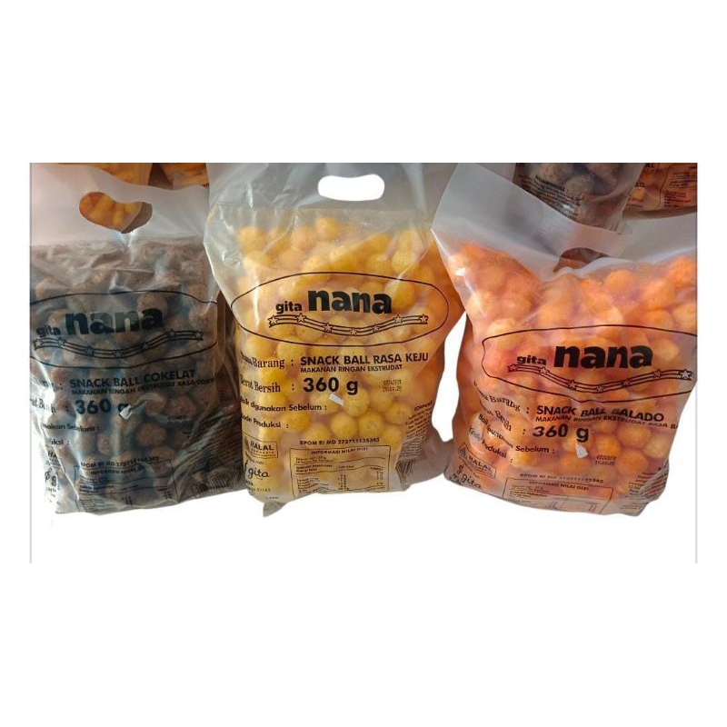 

Gita nana snack ball 360gr VarianBalado Cokelat Keju
