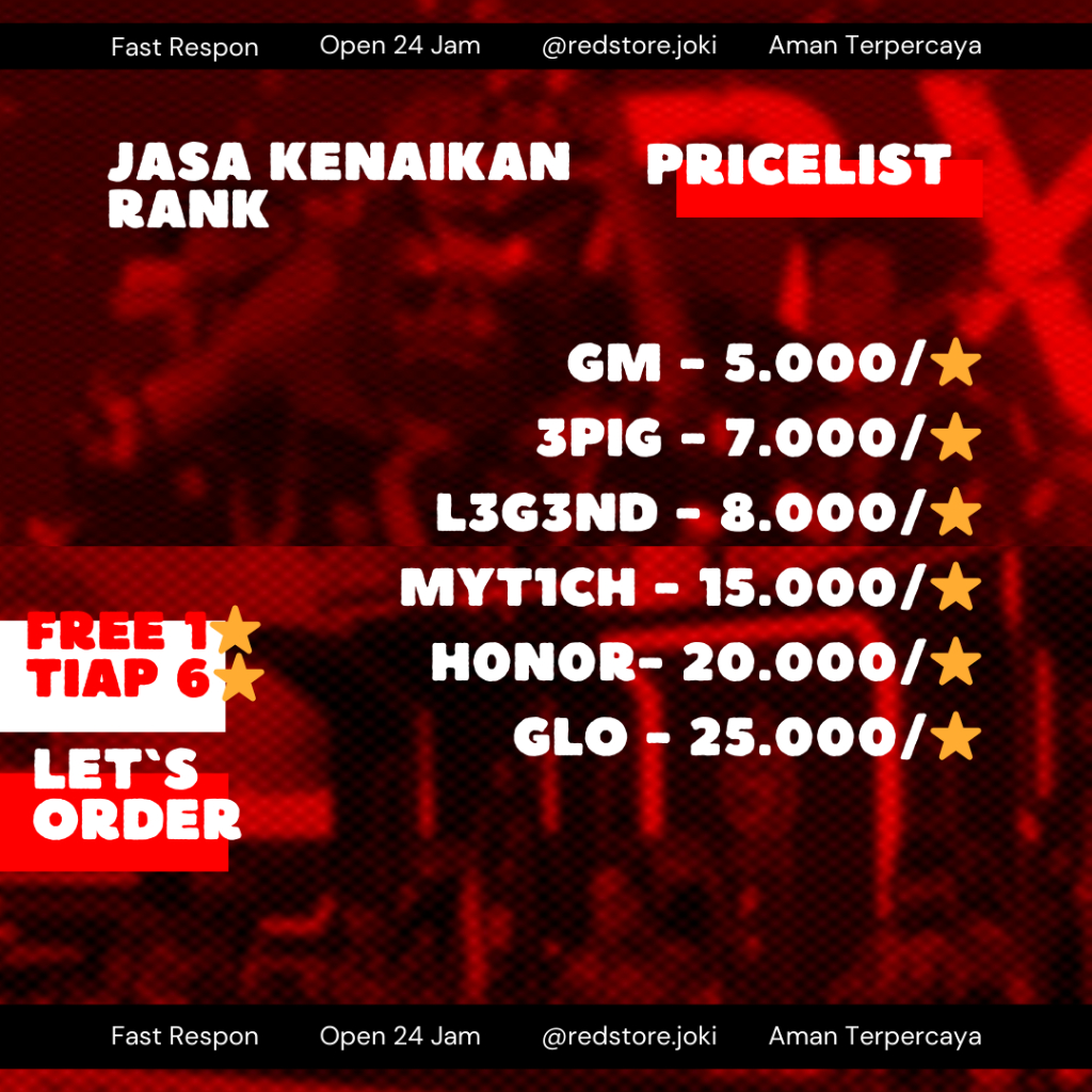 Jasa Kenaikan dan Mabar Rank