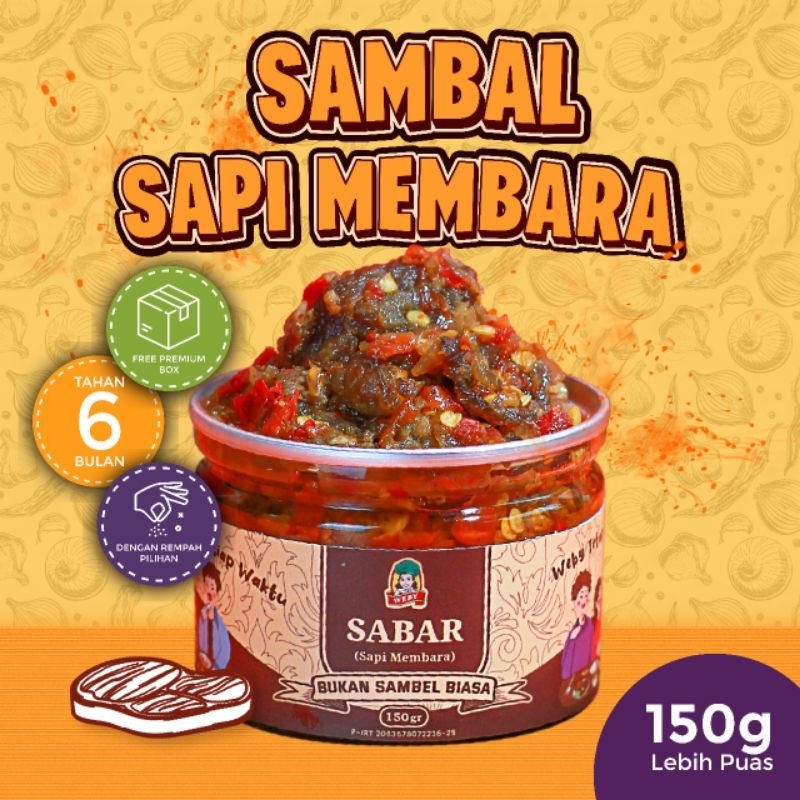 

SAMBAL WEBY - Sambal Daging Sapi Membara (SABAR) 150gr - 100% Halal & Sudah BPOM