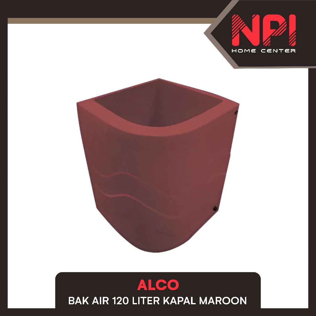 Alco - Bak Air Mandi Sudut Luxury Fiber Glass 120 Liter 120 Ltr Maroon