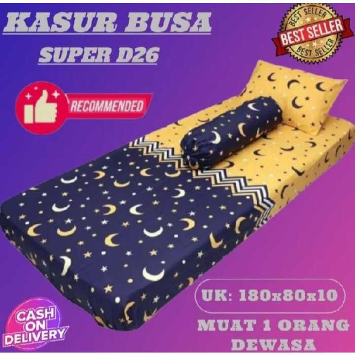 Kasur Lantai Busa tebal HIGH DENSITY BONUS BANTAL uk 180x90X4cm single 1 orang dewasa dan anak