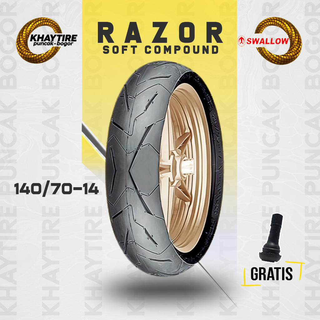 Ban Belakang Tubles Motor YAMAHA AEROX SOFT COMPOUND SWALLOW RAZOR 140/70 Ring 14