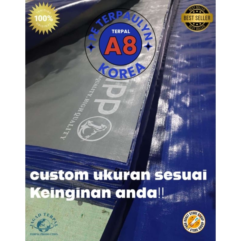 TERPAL PLASTIK A8 Korea waterproof bisa ukuran besar Custom Ukuran Sesuai Keinginan Anda