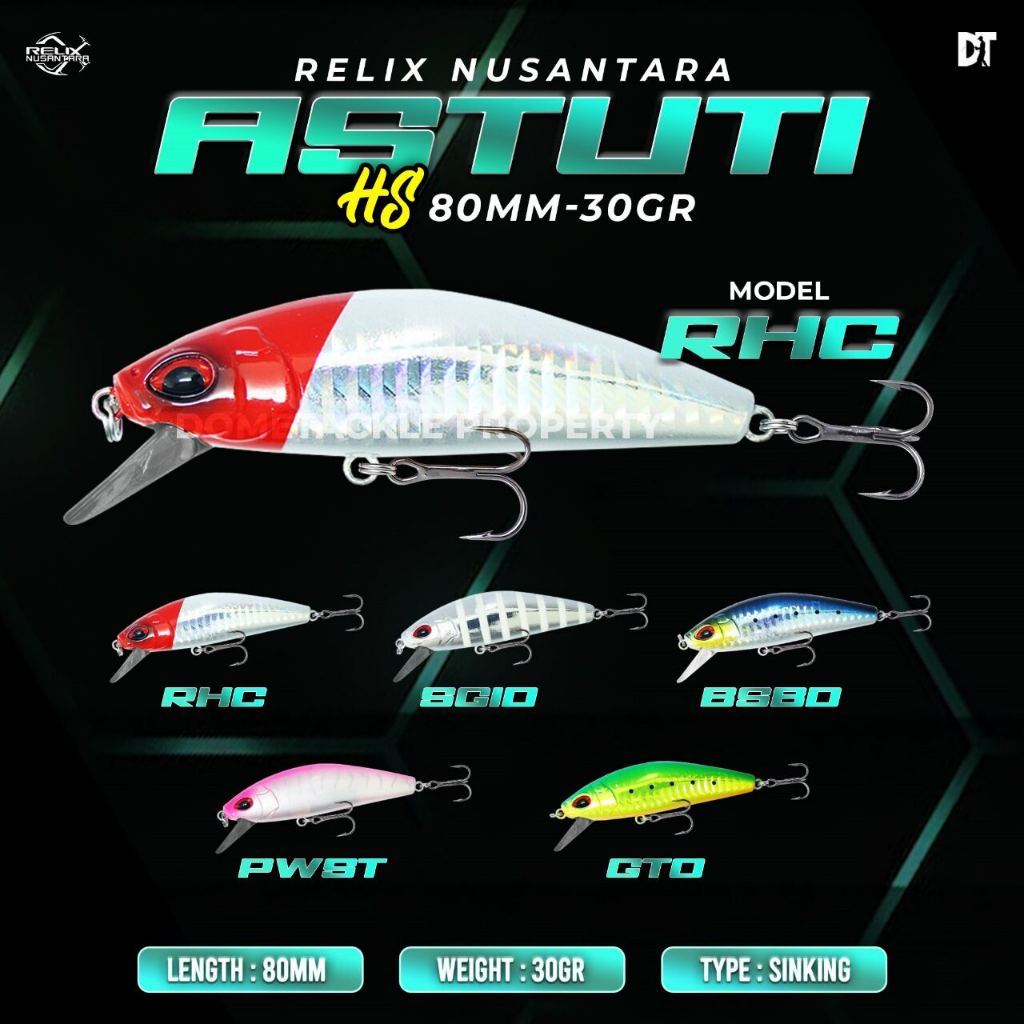 Umpan Astuti HS Relix Nusantara Minnow Pancing Casting 80 mm 30gr Sinking