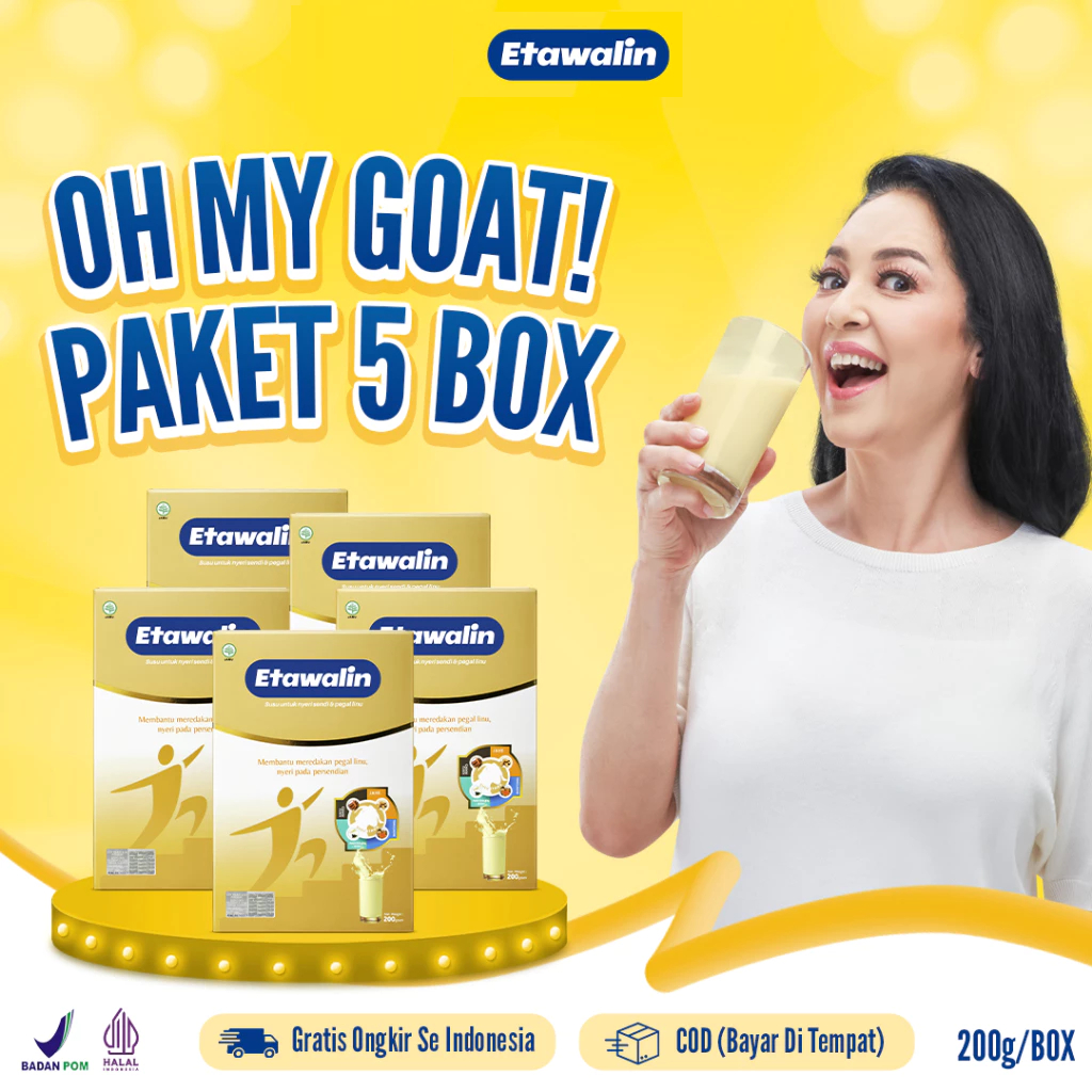 

Etawalin - Susu Etawa Herbal Memperkuat Tulang Atasi Nyeri Tulang Sendi Asam Urat 5 BOX