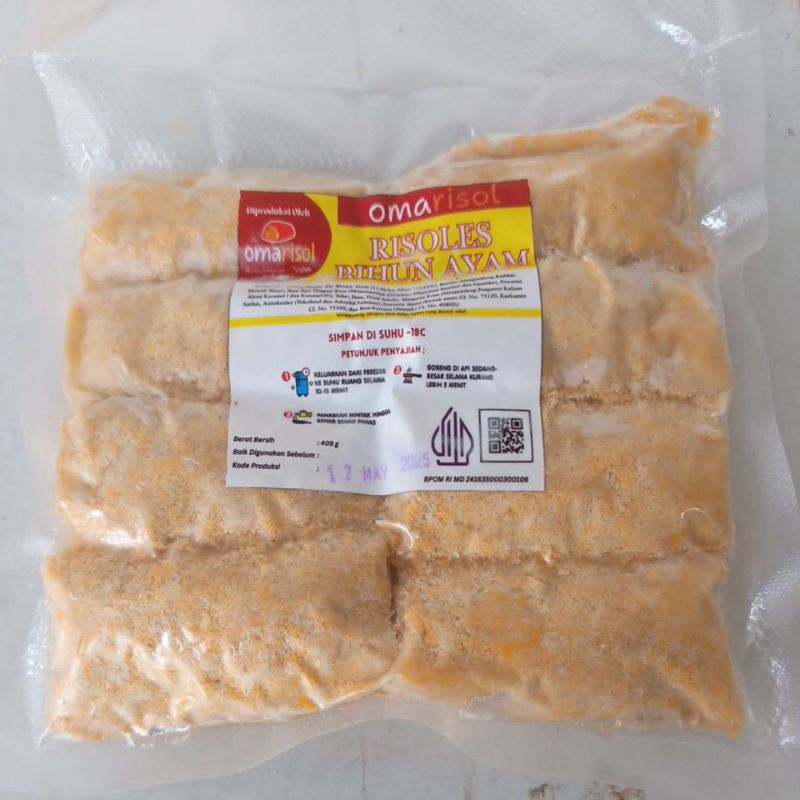 

Risoles Bihun Ayam merk "OMArisol" isi 8 berat 409 gram