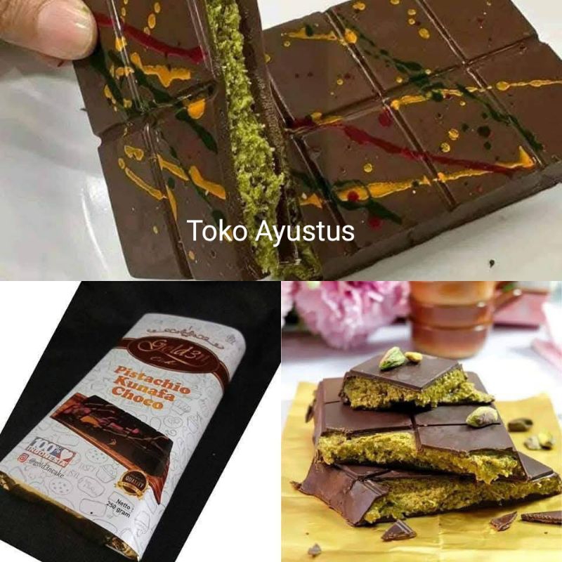 

Coklat Dubai Golden Pistachio Kunafa Choco 250gr