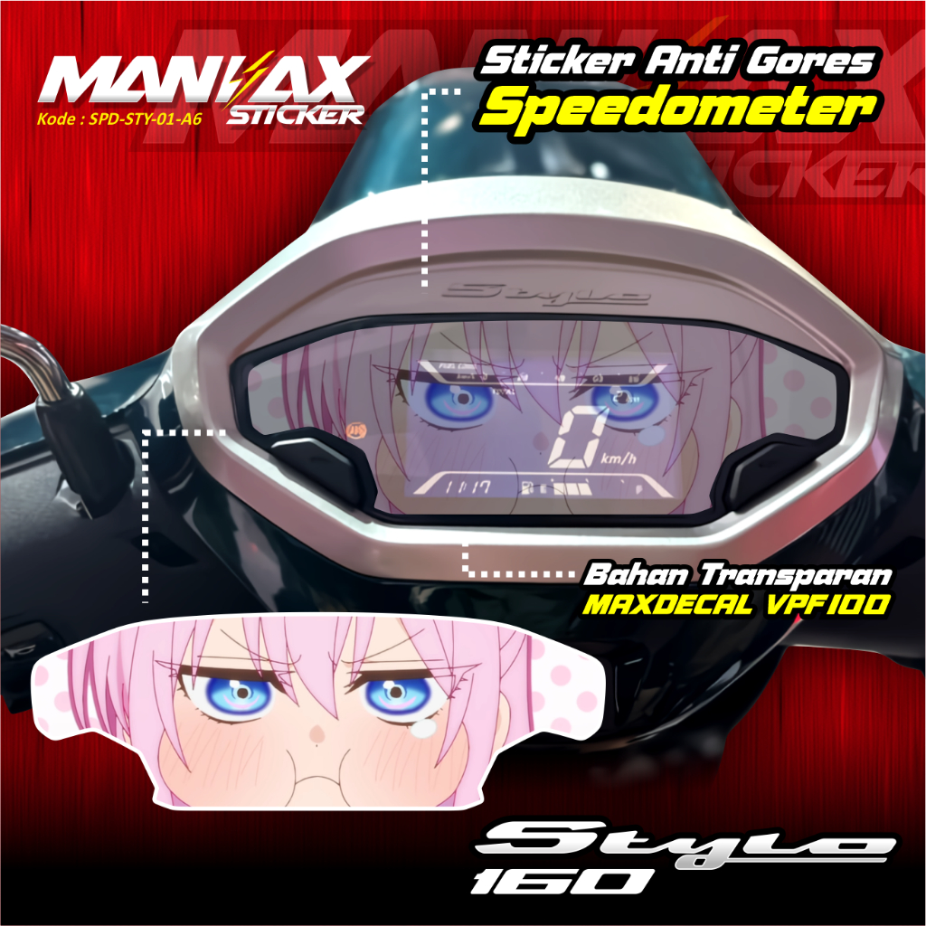 STICKER SPEEDOMETER ANIME HONDA STYLO Shikimori Micchon - KODE SPD