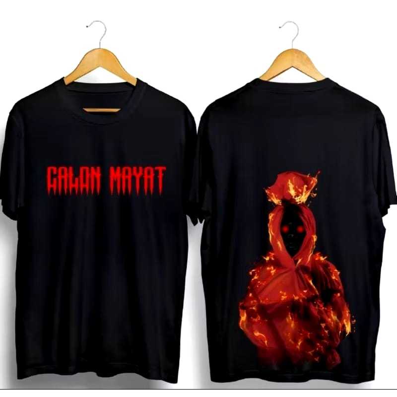 Kaos Pocong Api Calon Mayat Ready Viral Baju Pocong Api