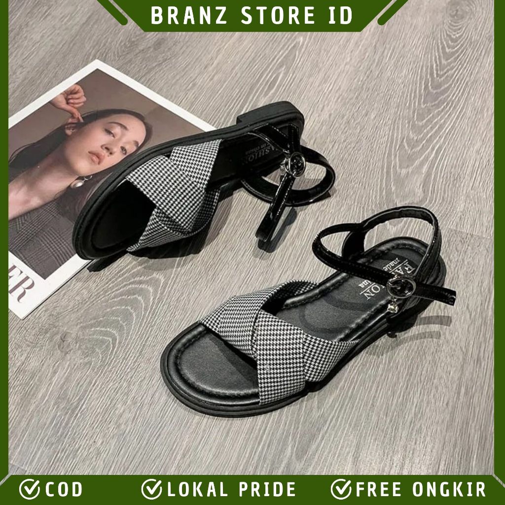BRANZ STORE - SANDAL FLAT CASUAL WANITA ANTISLIP MODEL TALI PITA LILIT SALUR AL 025