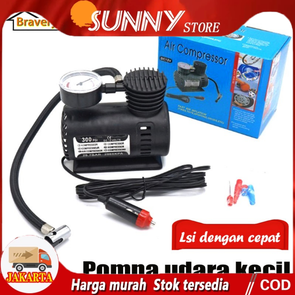 Mini Compressor 12V Electric Pump 300PSI Pompa Ban Mobil Elektrik