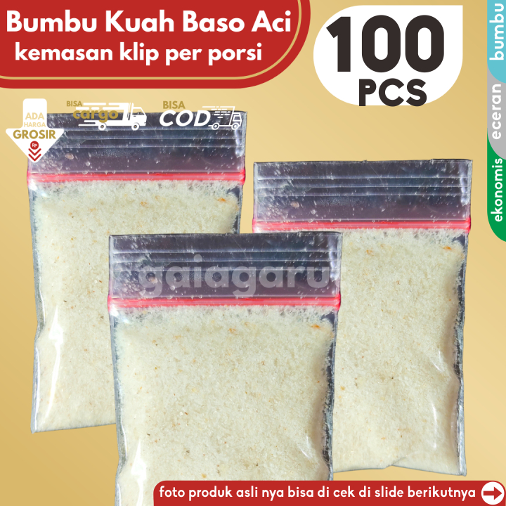 

100 KLIP Bumbu TUNGGAL BOCI untuk kuah baso aci 1 Klip/Porsi by Gaiagarut