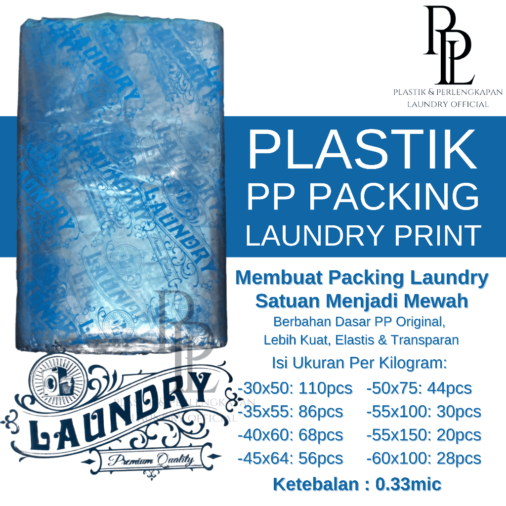 [ 1 Kg ] Plastik Packing Laundry Sablon Pum / Plastik Laundry Kiloan / Plastik Pp Print/Sablon