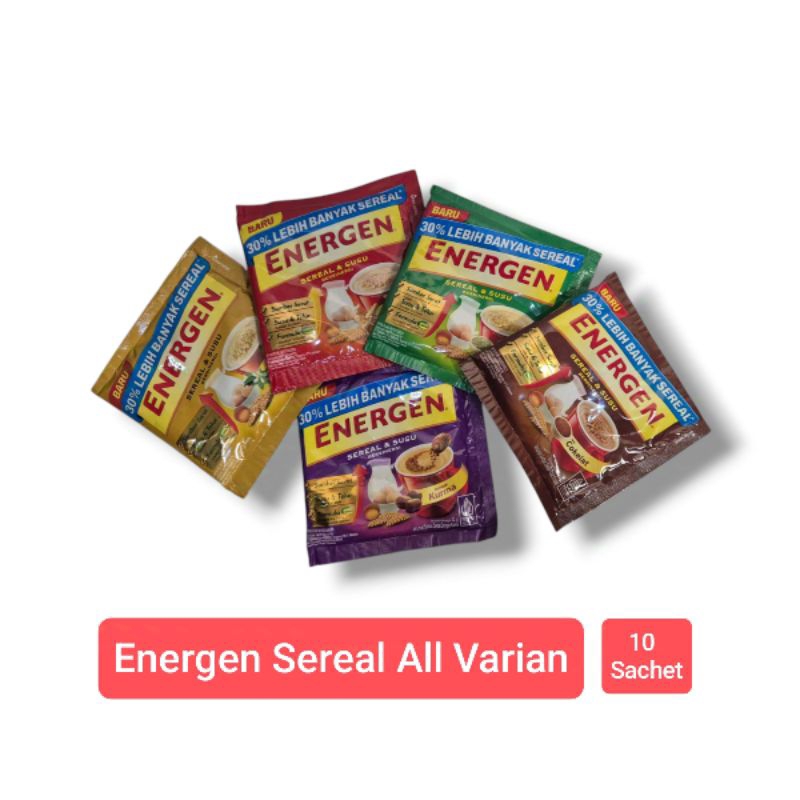 

Energen Sereal Renceng Isi 10 Sachet | Rasa Coklat | Rasa Kurma | Rasa Jahe | Rasa Vanila | Rasa Kacang Hijau