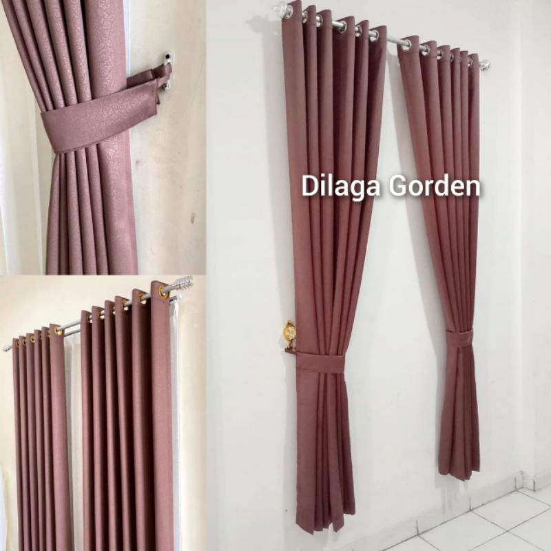 Gorden Blackout Premium Import Tebal Motif Serat Dope Glossy