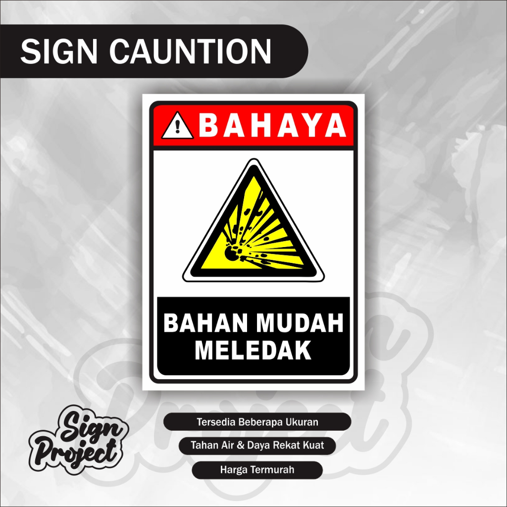 

Stiker Bahan Mudah Meledak / Rambu Peringatan Bahan Mudah Meledak / Stiker rambu peringatan stiker bahan mudah terbakar Bahaya Meledak Puskesmas Rumah Sakit