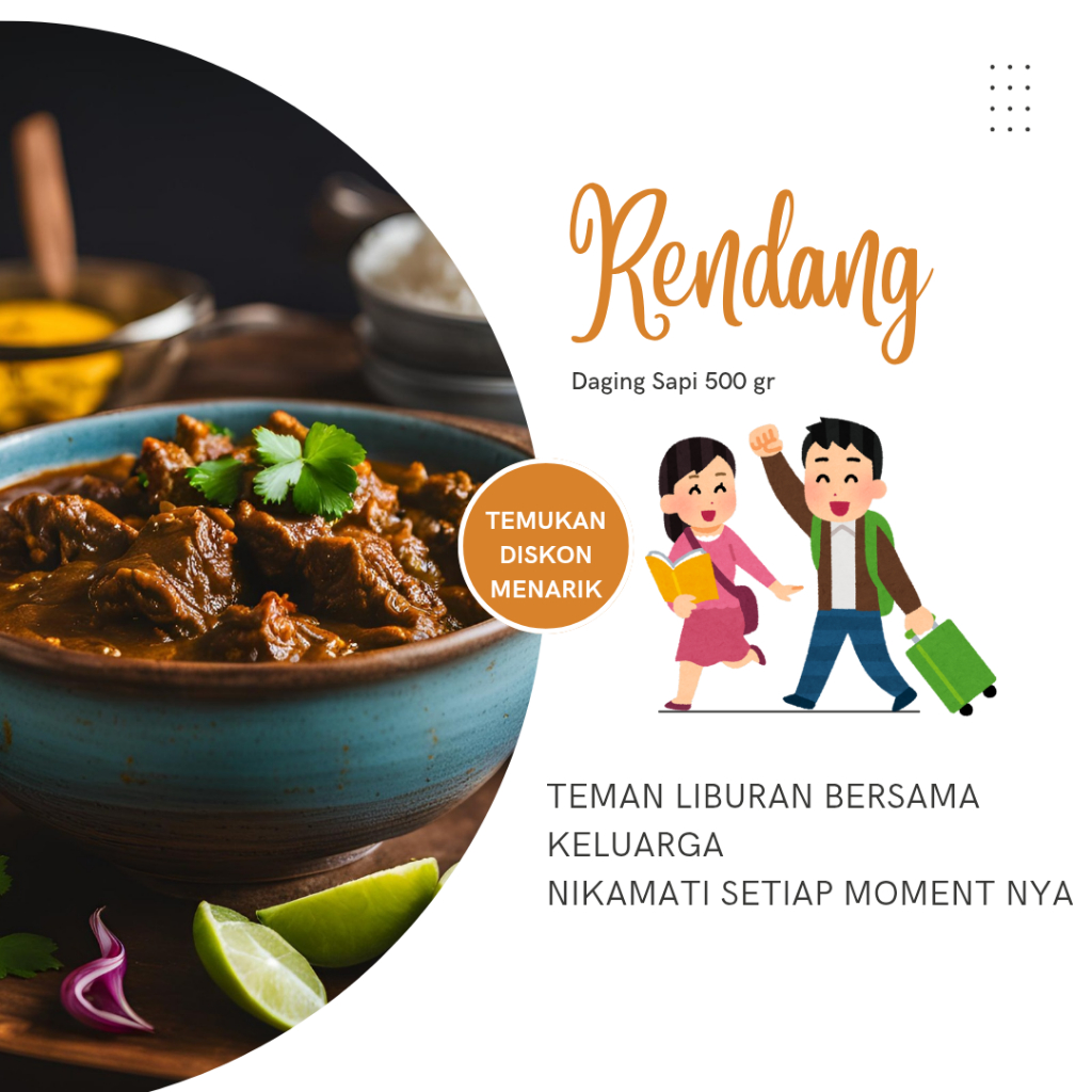 

Rendang Daging Sapi dengan Kualitas Premium berat 500 gr siap makan//cocok untuk makan sekeluarga