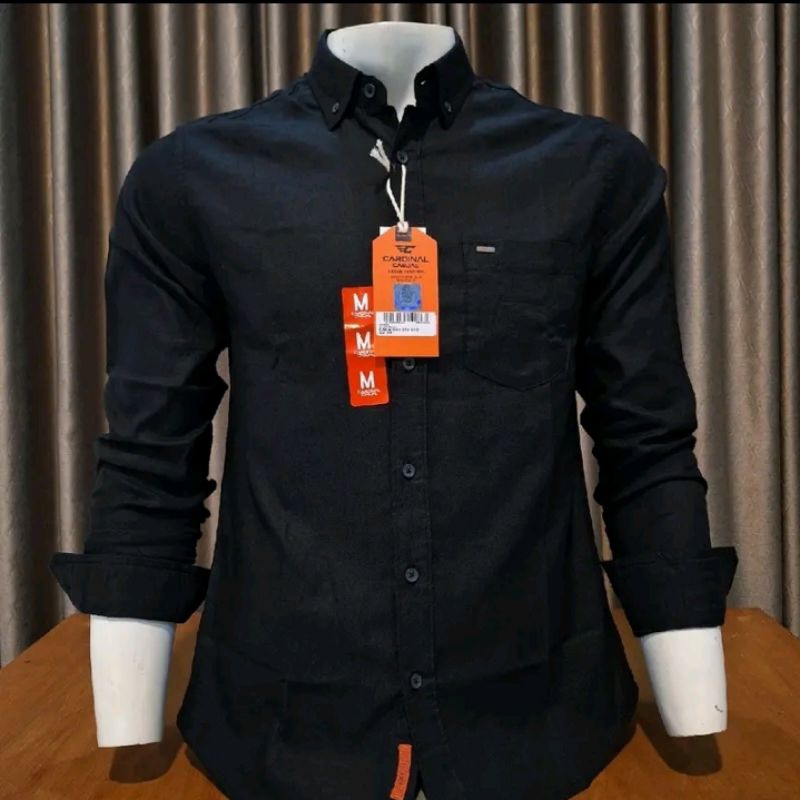 KEMEJA PRIA CARDINAL JEANS SLIMFIT ORIGINAL PREMIUM WARNA HITAM