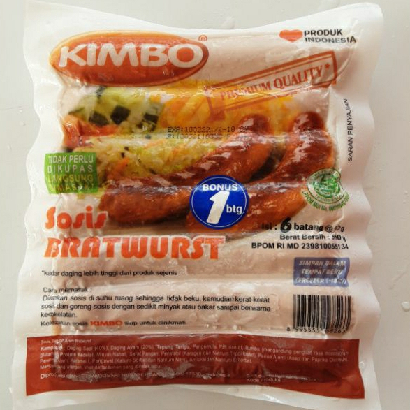 

KIMBO SOSIS BRATWURST ORIGINAL ISI 6+1 500GR