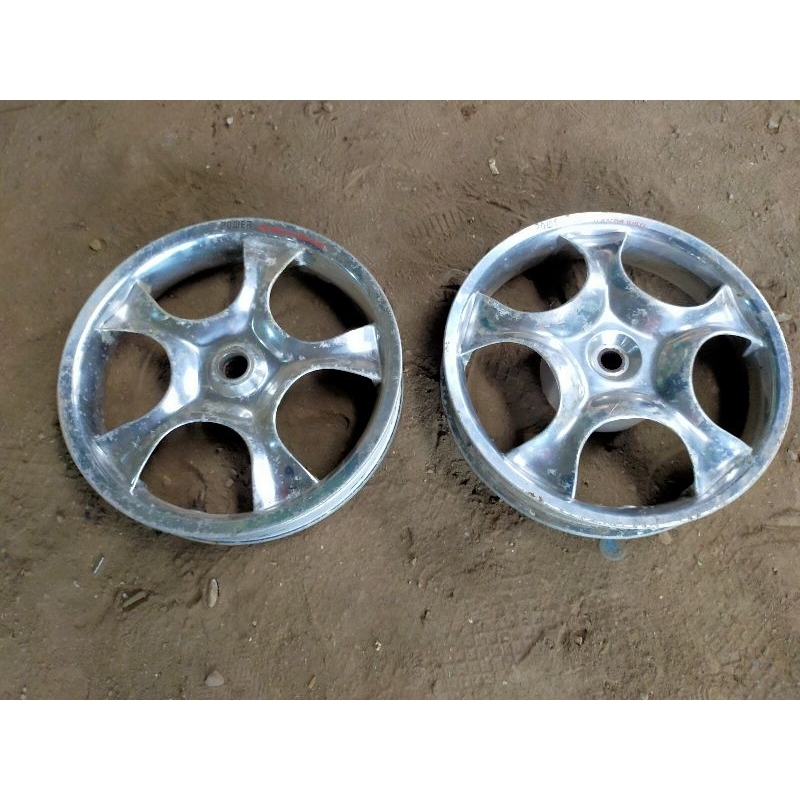 Sepasang Velg Pelk Pelek Velk Alumunium Aloy Racing Power Tipe Rose Polish Chrome Palang 5 Power Rin