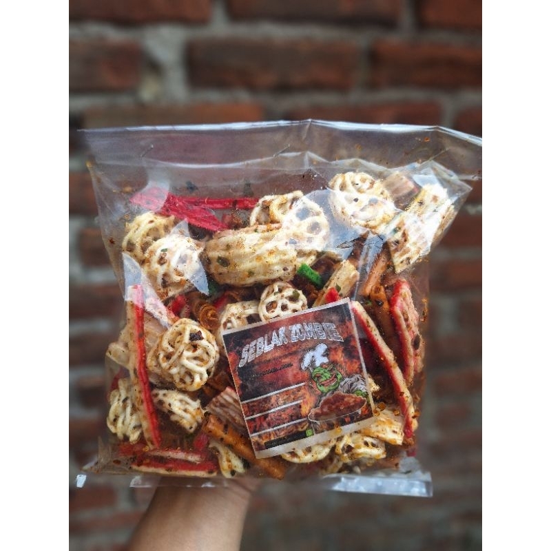 

Seblak kering Mix Pedas daun jeruk kemasan ¼ lebih (Bisa request Mix dicatatan)