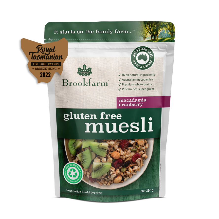 

BROOKFARM Gluten Free Muesli 300gr Macadamia Cranberry