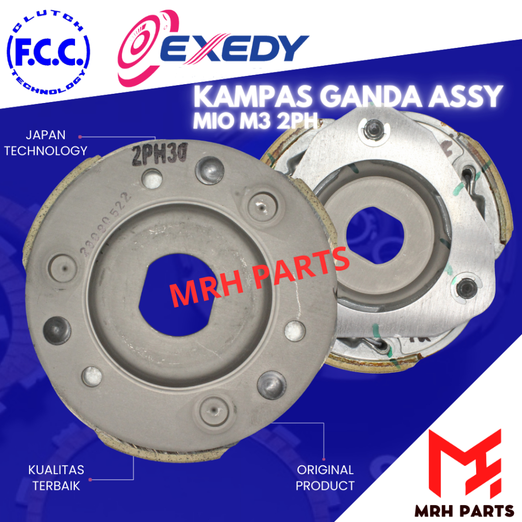 kampas ganda assy kampas kopling ganda set MIO M3 S Z Fino FI 125 Soul GT 2PH Original FCC