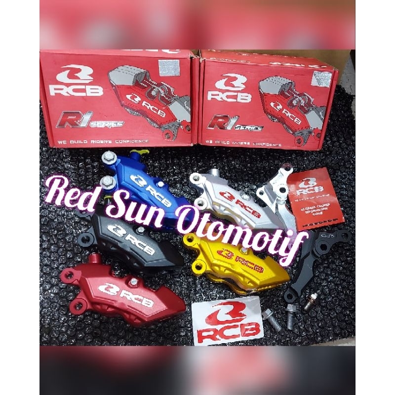 Kaliper Depan KIRI RCB R1 4P 4 piston + Breket 260 mm Beat Fi Deluxe Street Scoopy Genio Vario 110 1
