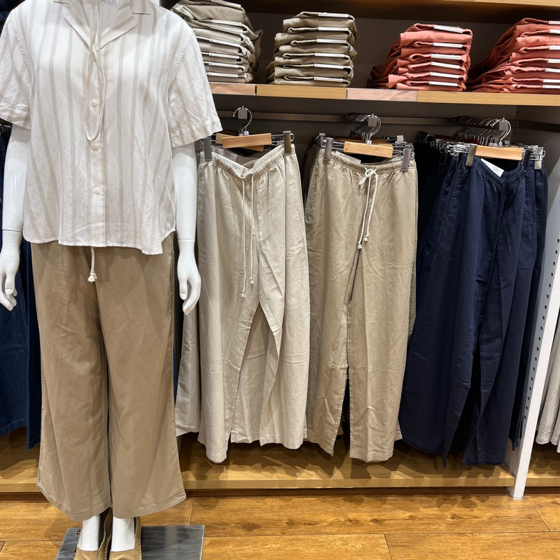 celana rileks linen blend uniqlo new arrival