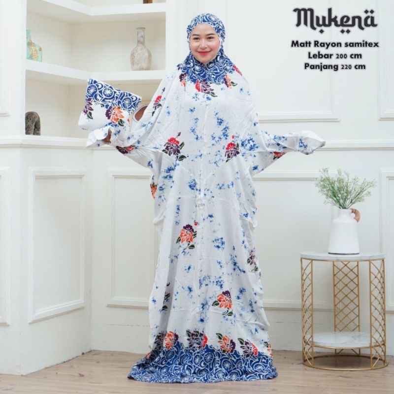 MUKENA RAYON BATIK CAP - MUKENA TERUSAN LAJURAN DEWASA